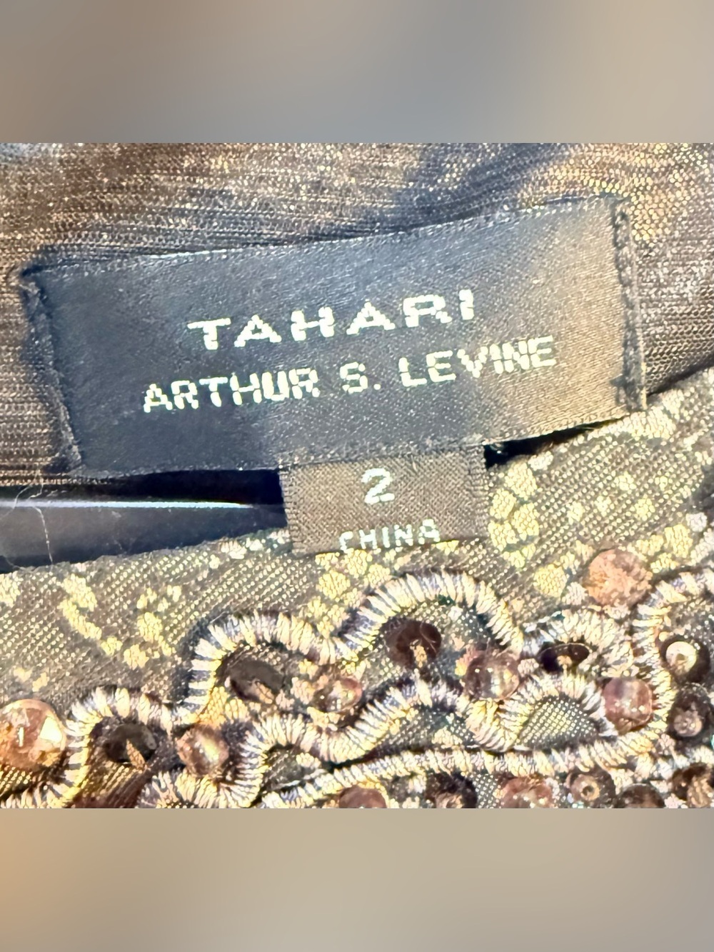 Tahari Arthur S Levine Beaded Lace Sheath Dress Size 2 Cocktail Wedding Guest - Picture 4 of 6